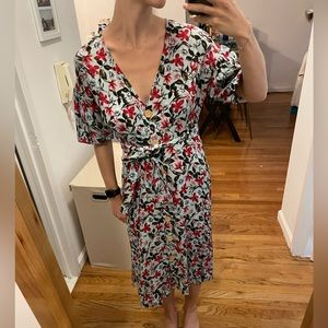 Zara floral midi dress